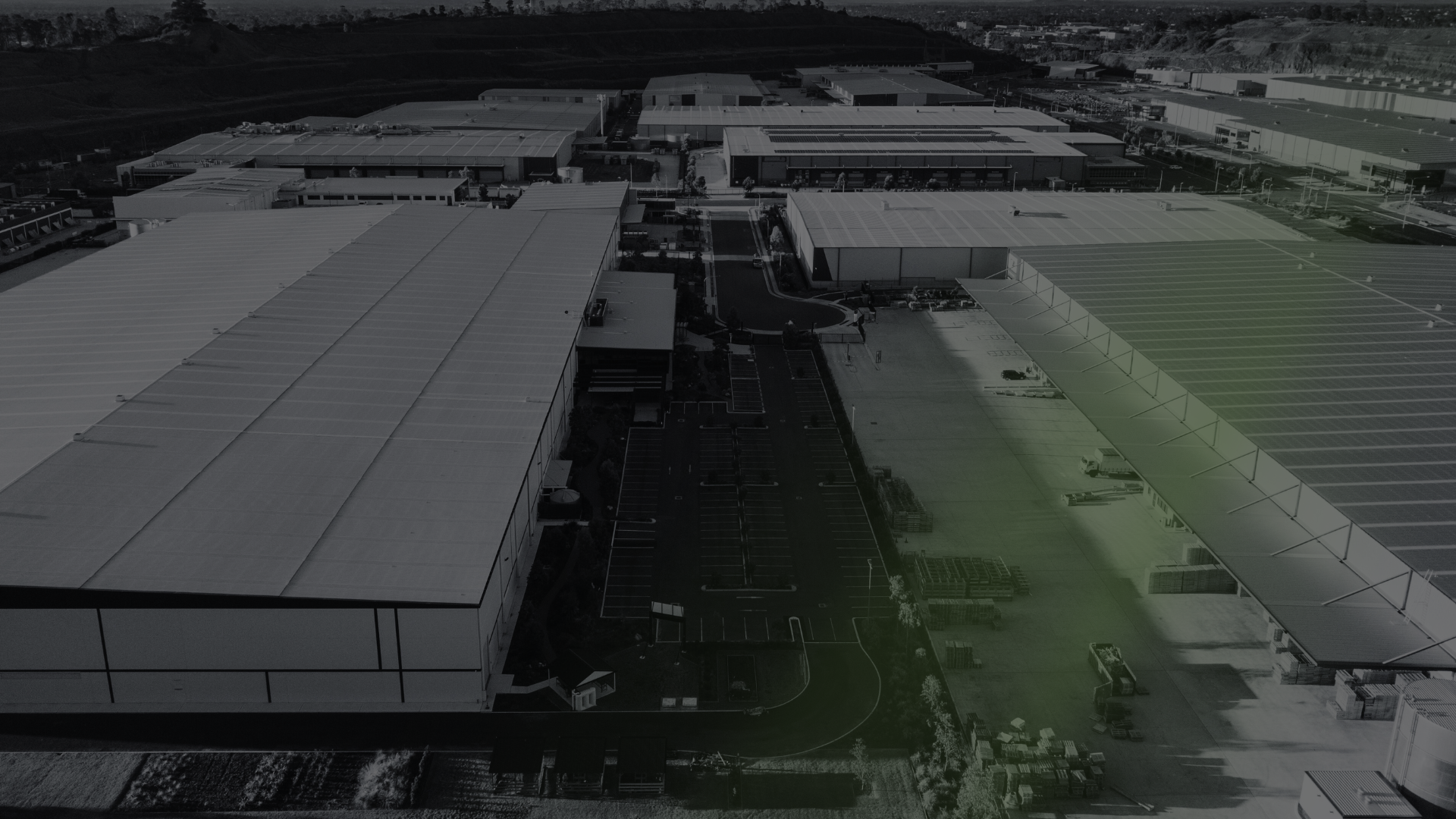 factory with green beam